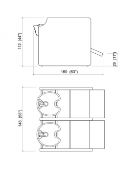 Парикмахерская мойка "Privacy Wash E 2P Shiatsu"